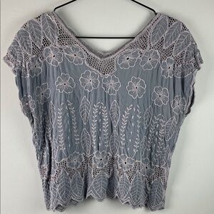 E & G Collection Floral Lace Women's Top OS